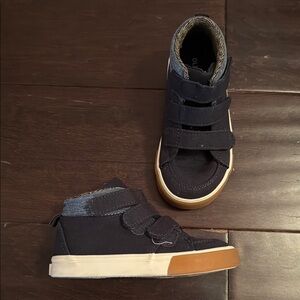 Old Navy Toddler Boys Blue and White High-Top Sneakers with Velcro Straps